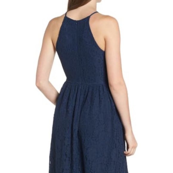 Soprano Navy Blue Mid-Length Lace Dress - Picture 5 of 7